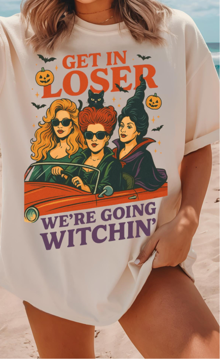 Goin' Witchin' Gray Graphic Tee 
Pre order