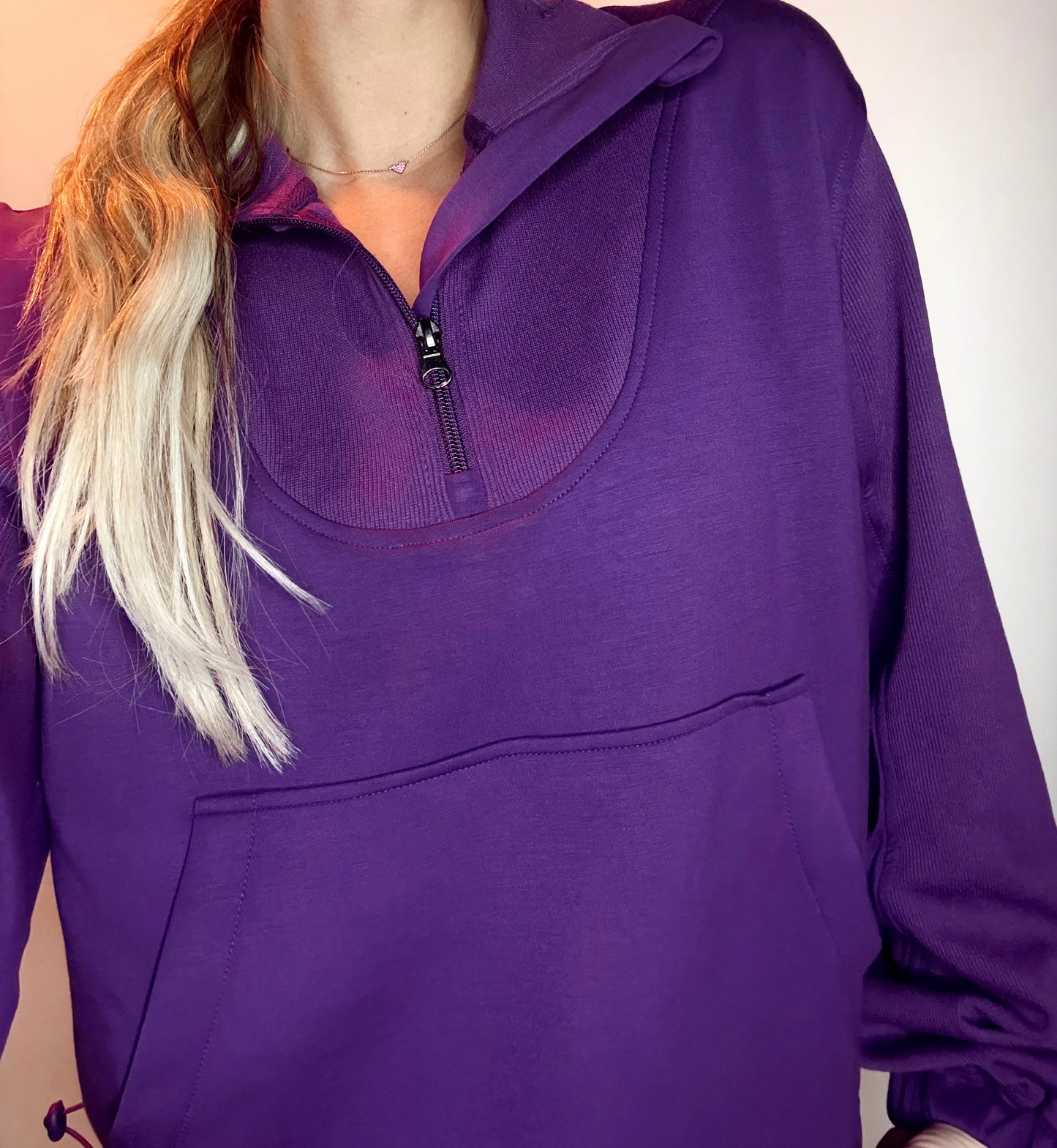 BIRDIE Purple Scuba Quarter Zip