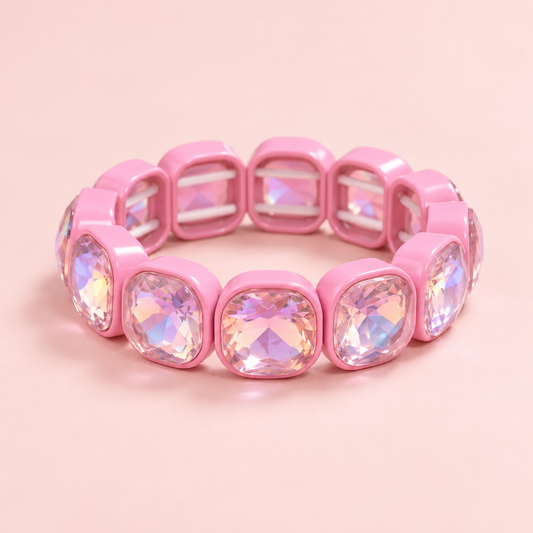 Cotton Candy Crystal Stretch Bracelet