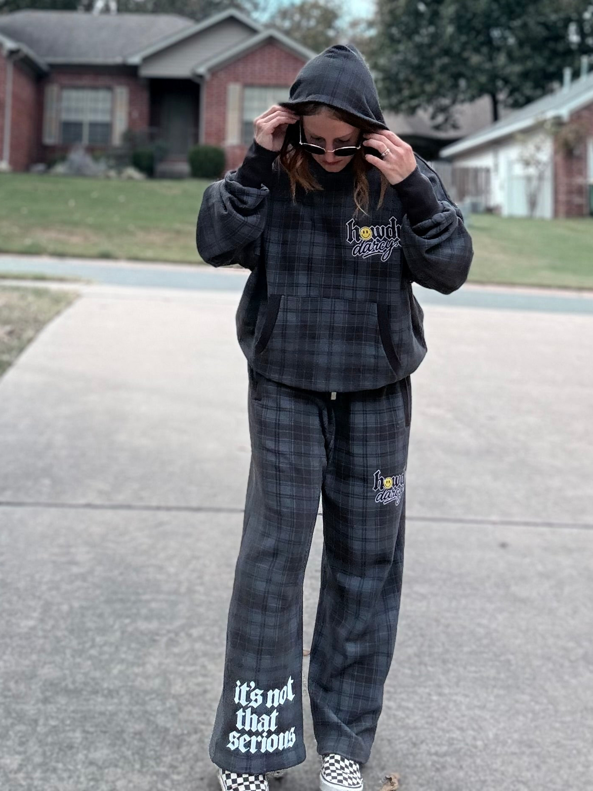 Burn it down and build it better Plaid Straight Leg Pants