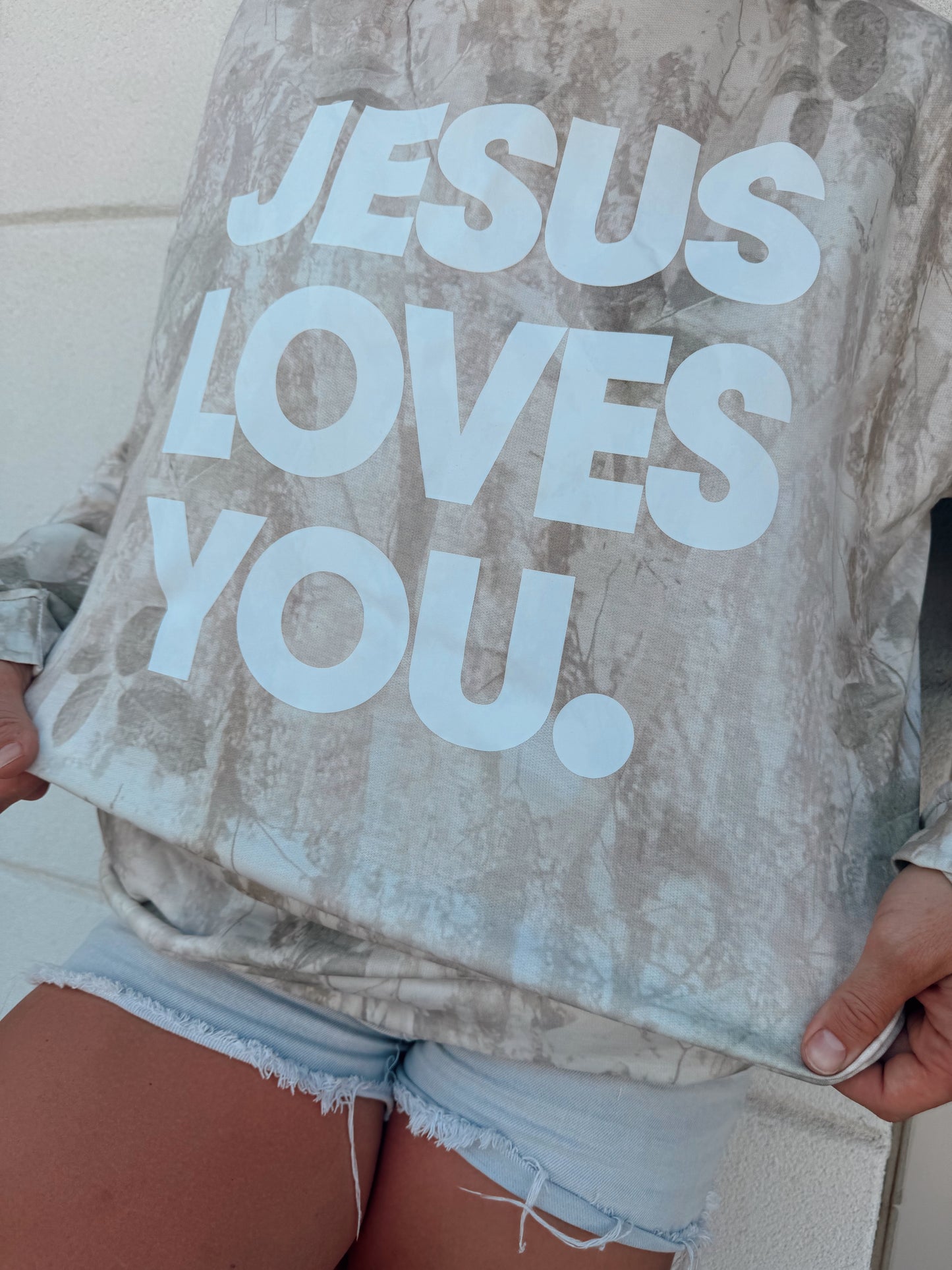Jesus loves you camo sweatshirt