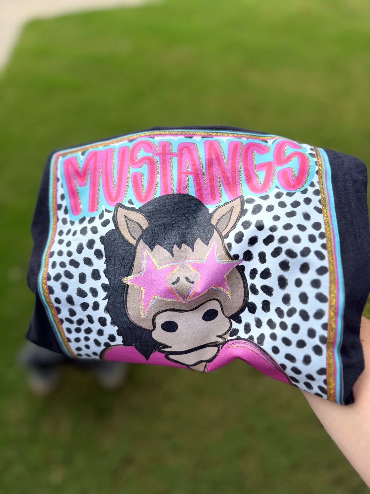 Mustangs Preppy spirit crop tee (ready to ship)