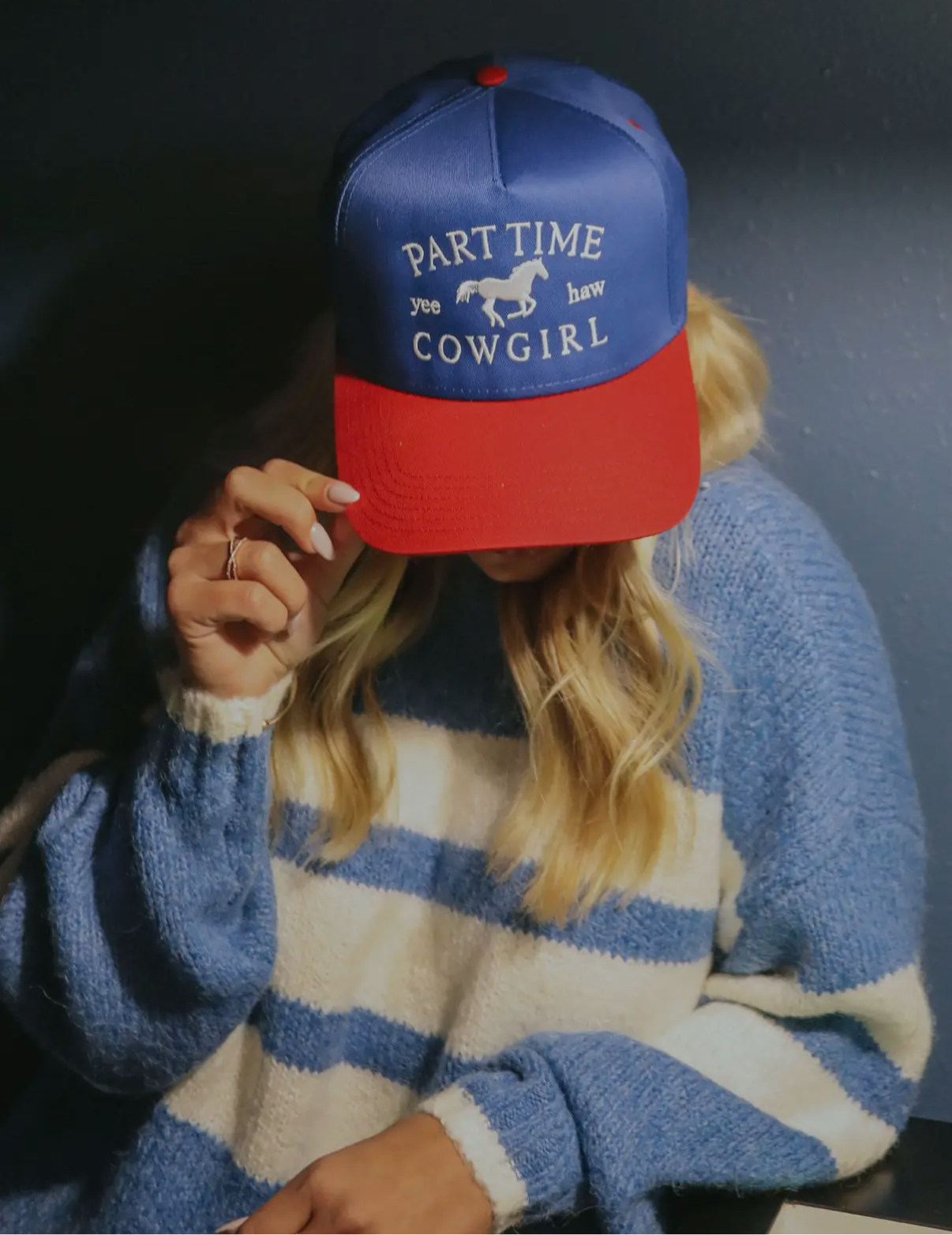 Part Time Cowgirl Two Tone Trucker hat-ready to ship