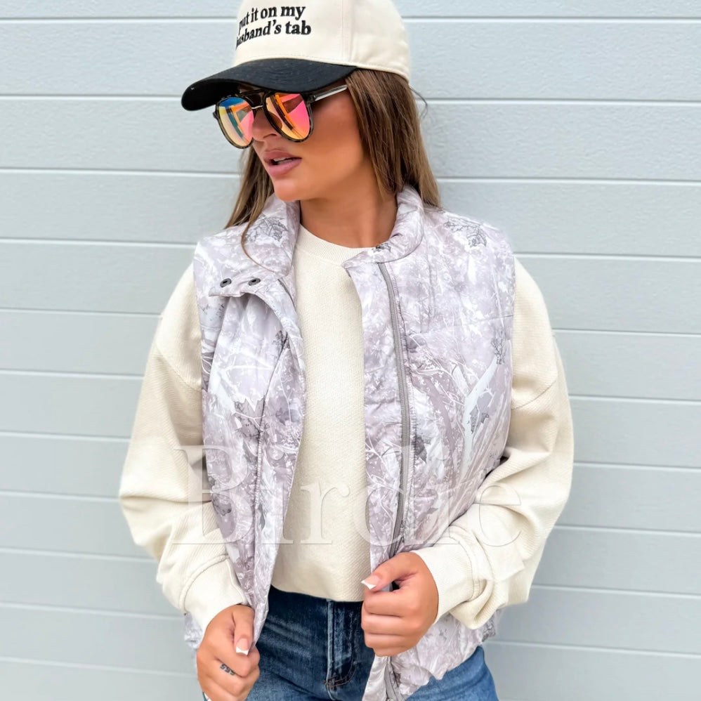 BIRDIE PREORDER Light Gray Camo Puffer Vest