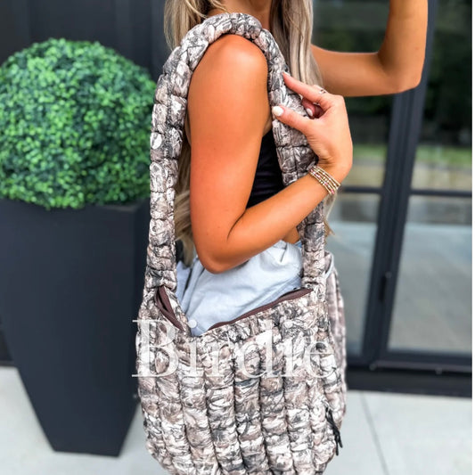 BIRDIE PREORDER Dark Camo Quilted Bag