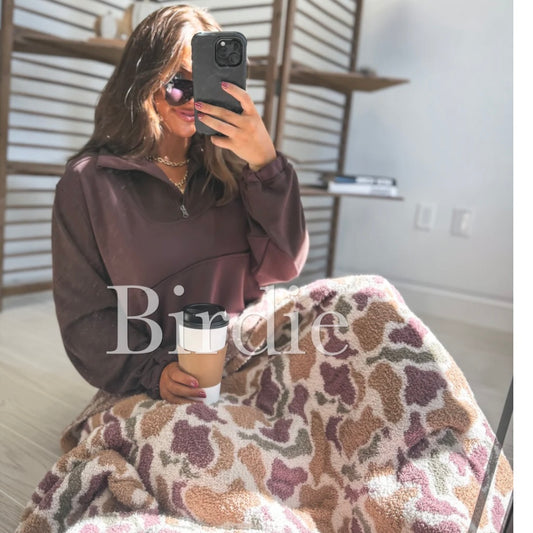 BIRDIE PREORDER Duck Camo Cozy Blanket ready to ship