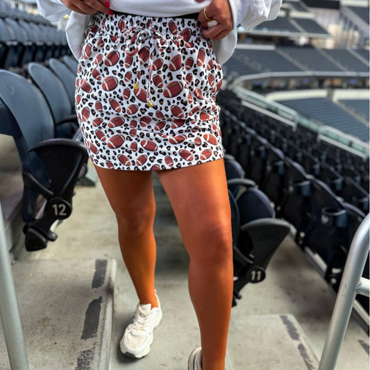 BIRDIE PREORDER Leopard Football Active Skort