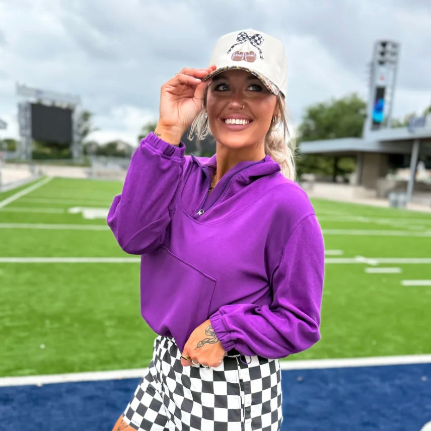 BIRDIE Purple Scuba Quarter Zip