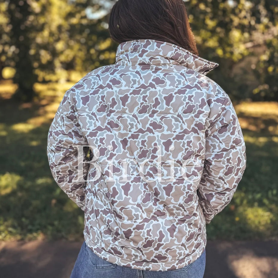 BIRDIE DEC PREORDER Reversible Puffer Jacket in Duck Camo