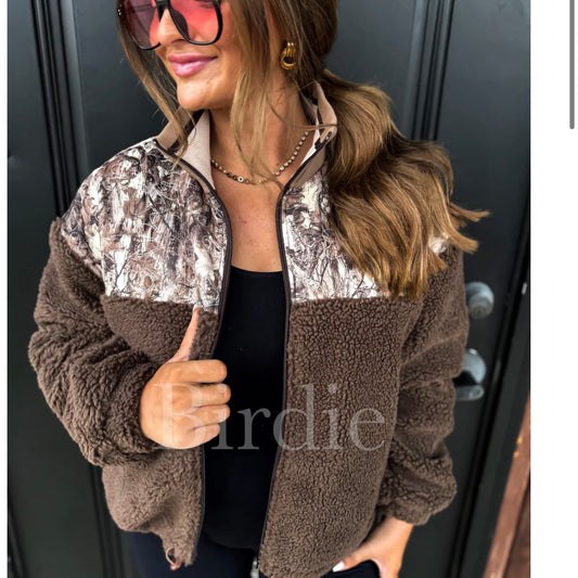 BIRDIE PREORDER Wilderness Sherpa Jacket in Dark Brown