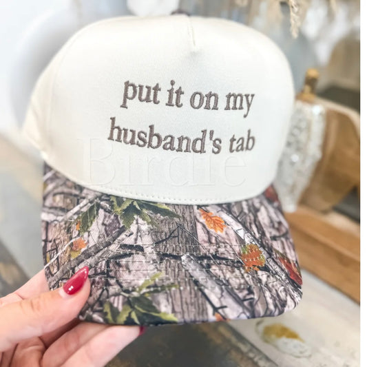 BIRDIE Put it on my husband's tab Baseball Hat