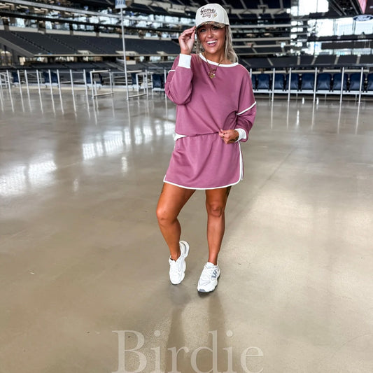 BIRDIE PREORDER Maroon Two Piece Skort Set