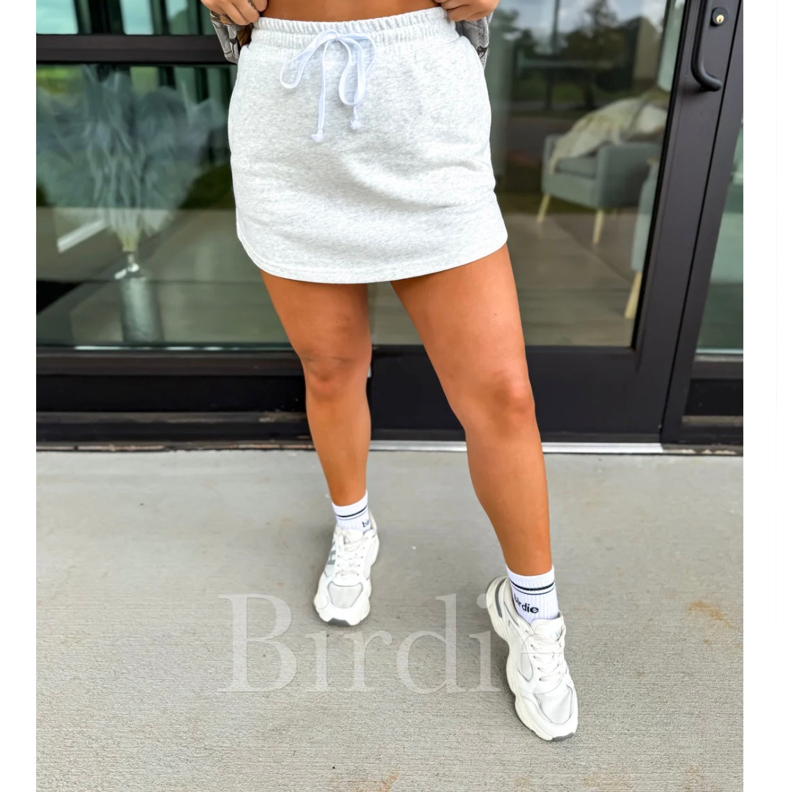 Birdie Heather Gray French Terry Skort pre order