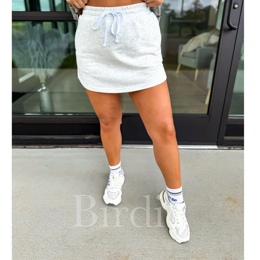 Birdie Heather Gray French Terry Skort pre order