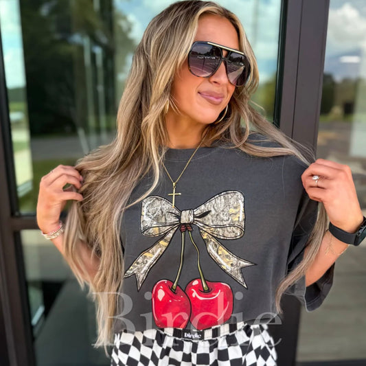 Camo Cherries Pepper Graphic Tee pre order