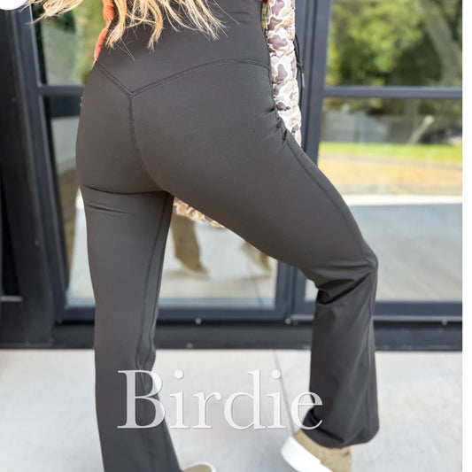 BIRDIE PREORDER Fleece Lined Yoga Pants in Black