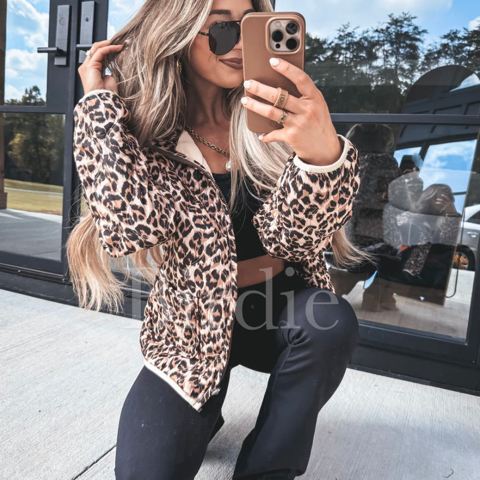 BIRDIE PREORDER Cozy Cloud Jacket in Leopard