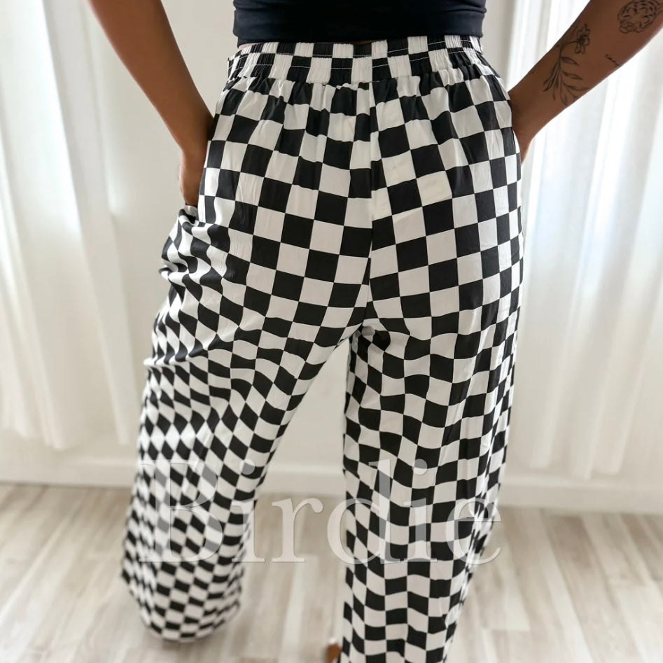 BIRDIE The Day Off Boxer Pants in Checkered Ready to ship!!