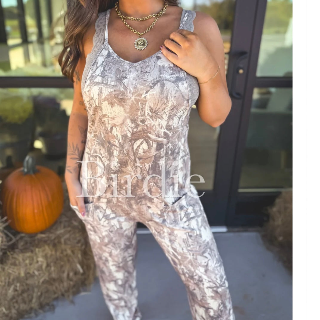BIRDIE PREORDER One Piece Jumpsuit in Dark Camo