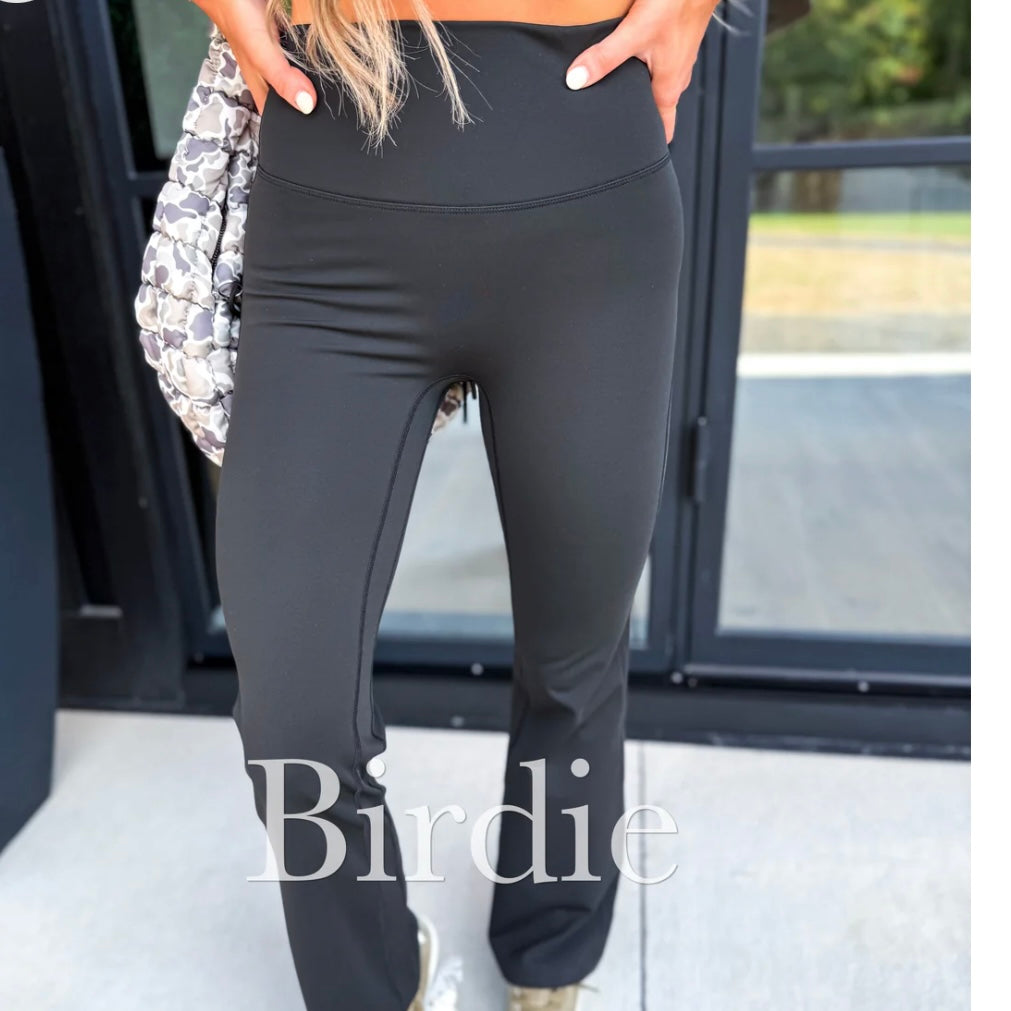 BIRDIE PREORDER Fleece Lined Yoga Pants in Black