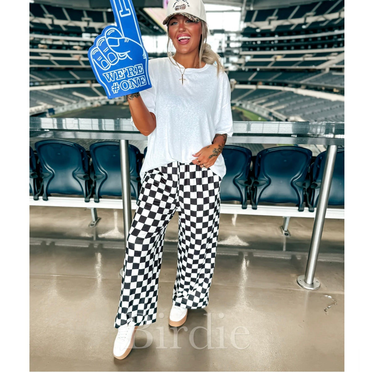 BIRDIE Black & White Checkered Pants ready to ship!!!