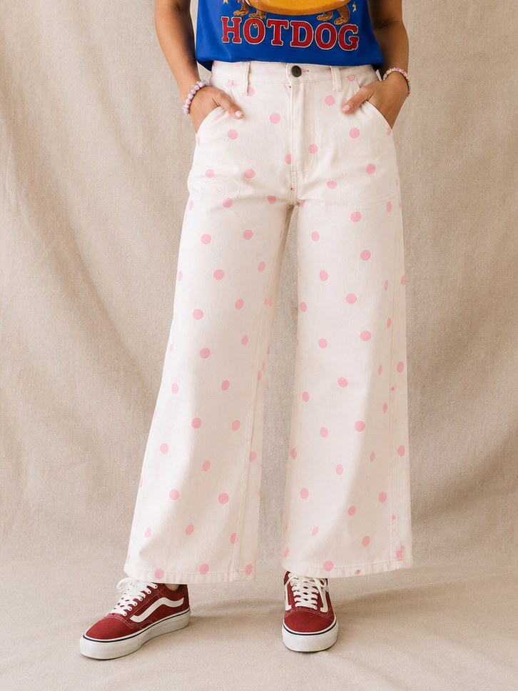 Polka Dot  Barrel Jeans pre order