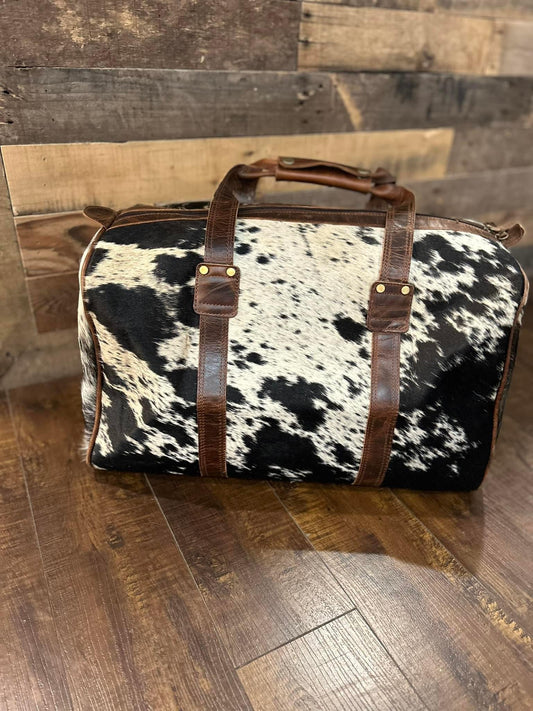 Cowhide Duffel Travel Bag