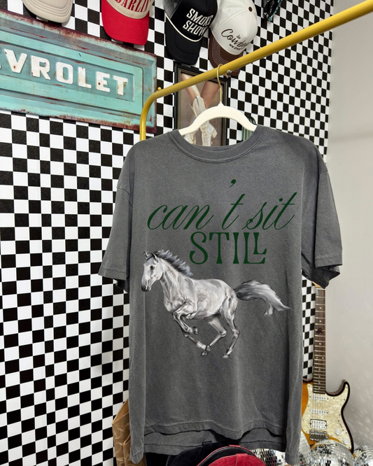 Can’t sit still tee pre order
