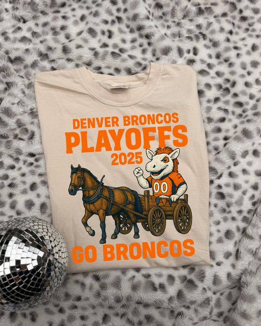 Go Broncos playoffs tee or crew pre order