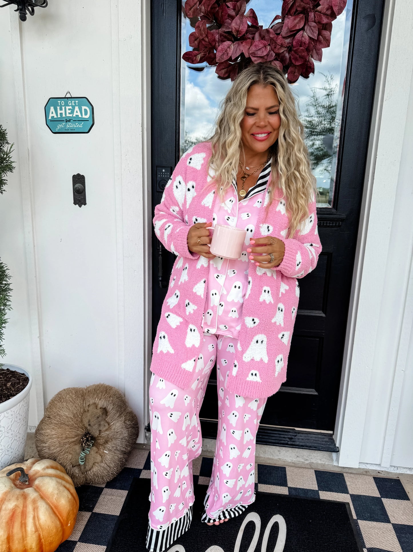 Pink ghost HALLOWEEN CLOUD CARDIGANS ready to ship!