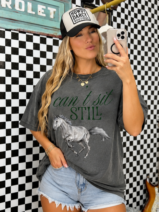 Can’t sit still tee pre order