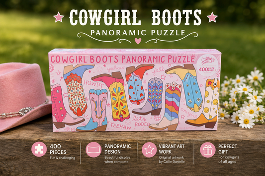 Callie Danielle Cowgirl Boots panoramic puzzle - ready to ship