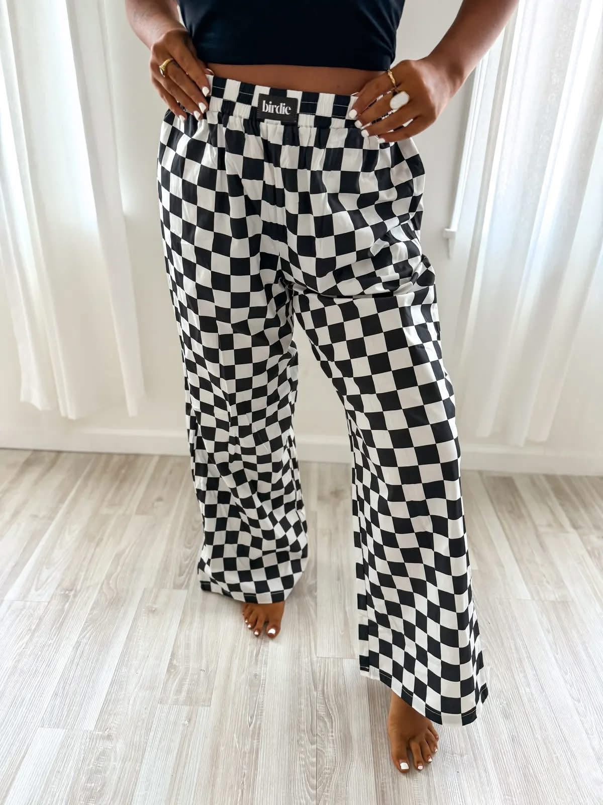BIRDIE The Day Off Boxer Pants in Checkered Ready to ship!!