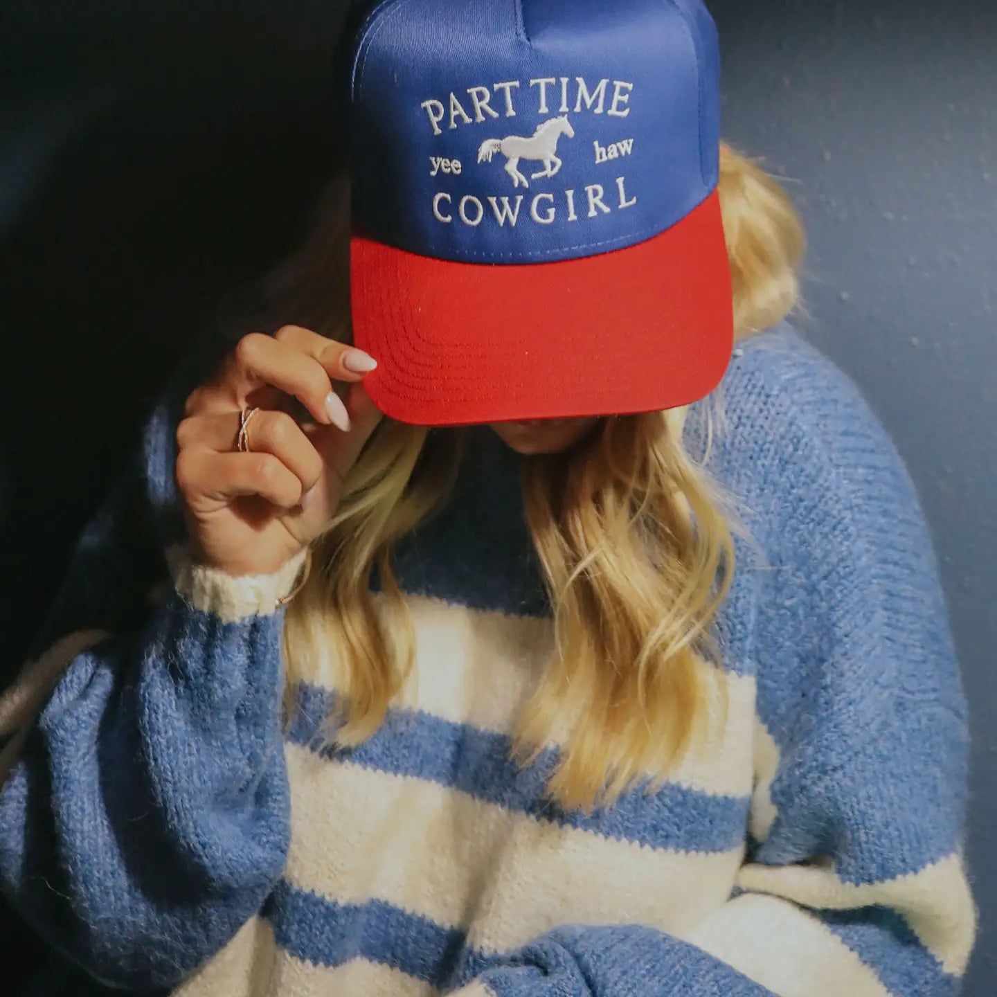 Part Time Cowgirl Two Tone Trucker hat