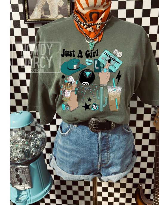Just A Girl Comfort Colors tee pre order