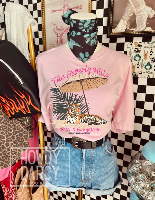 Tiger in the Hills Safety Pink Tee pre order