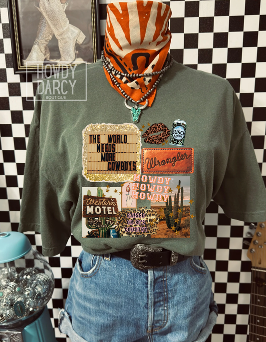 The World Needs More Cowboys Comfort Colors Tee Pre Order