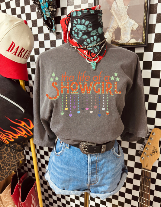 The Life of a Showgirl hearts tee pre order