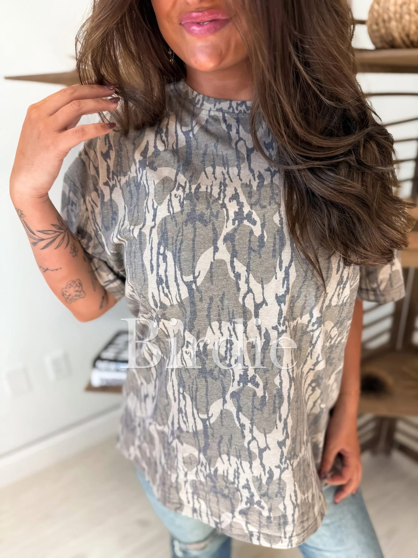 BIRDIE PREORDER Oversized Bottomland Camo Tshirt (expected in December)
