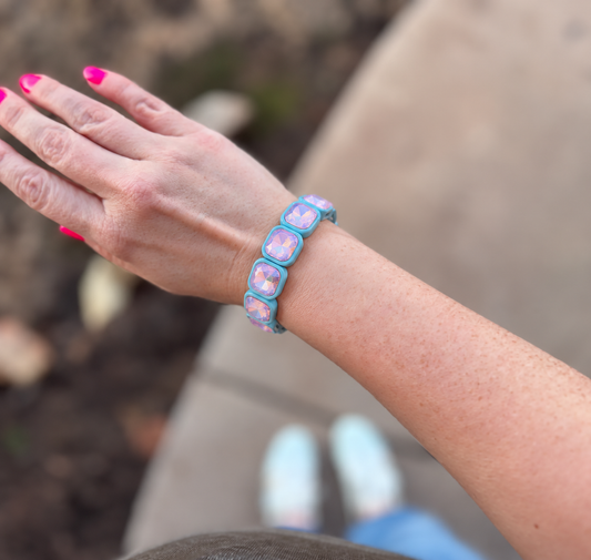 Cotton Candy Crystal Stretch Bracelet