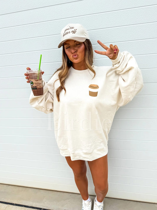 Pre order Coffee CLub Graphic Crewneck on Natural