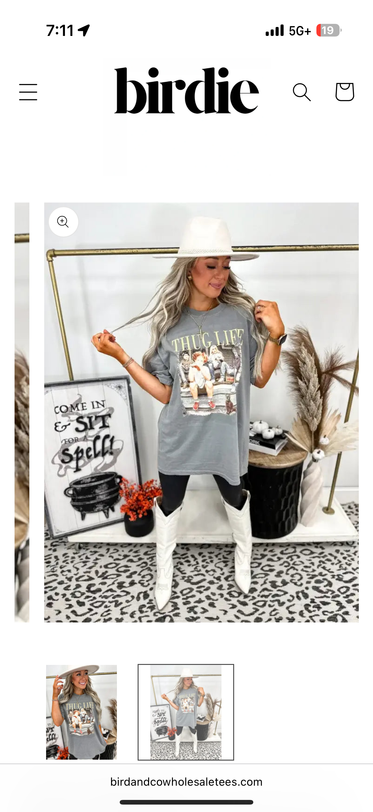 Thug Life Gray Graphic Tee