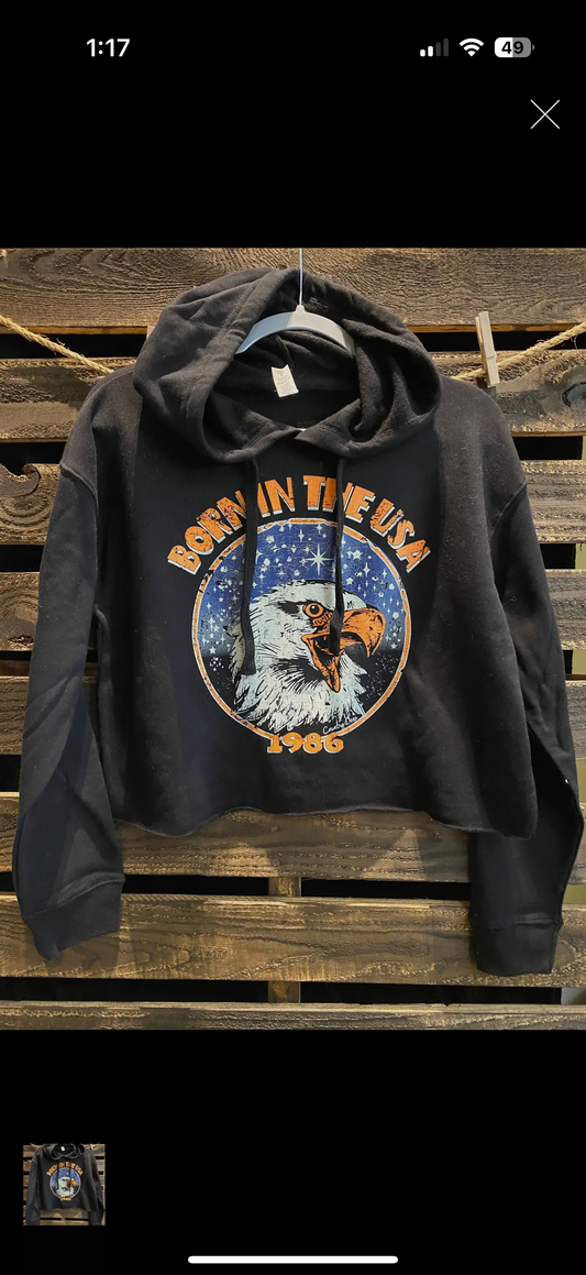 Born in the USA crop sweatshirt