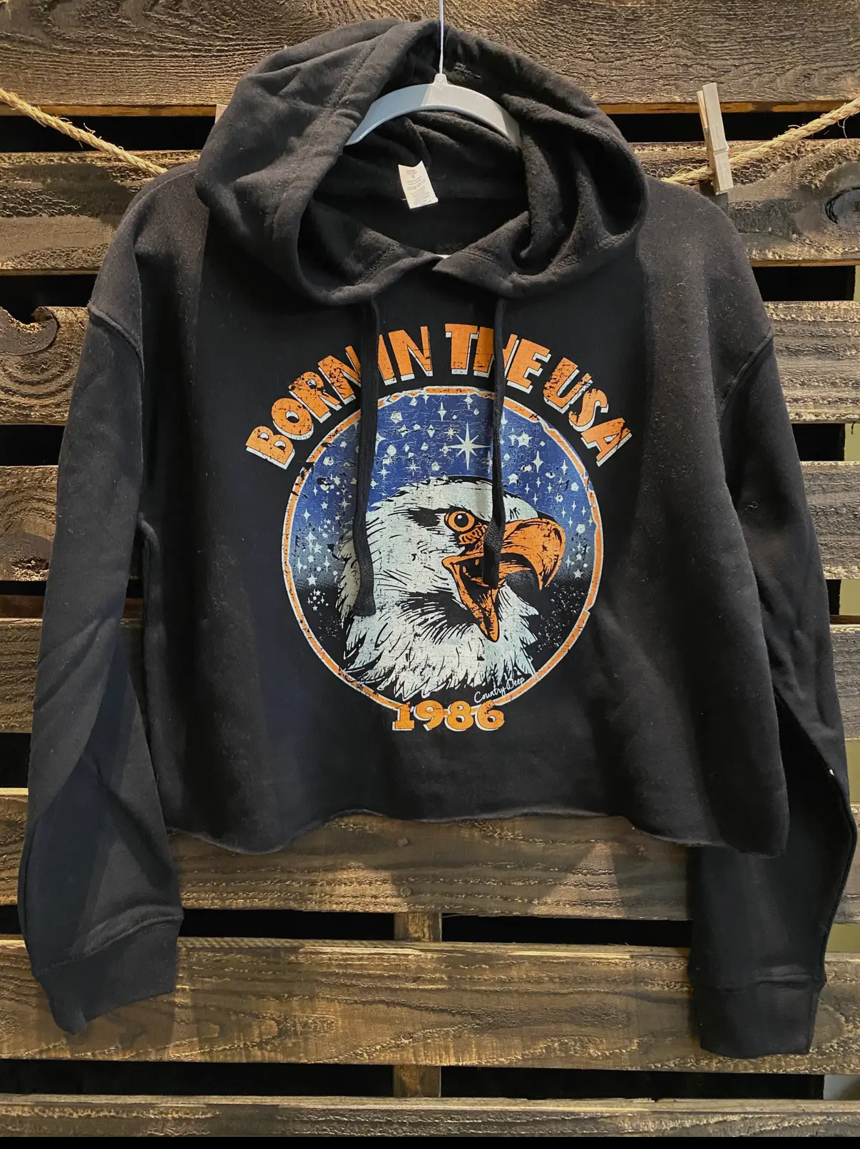 Born in the USA crop sweatshirt