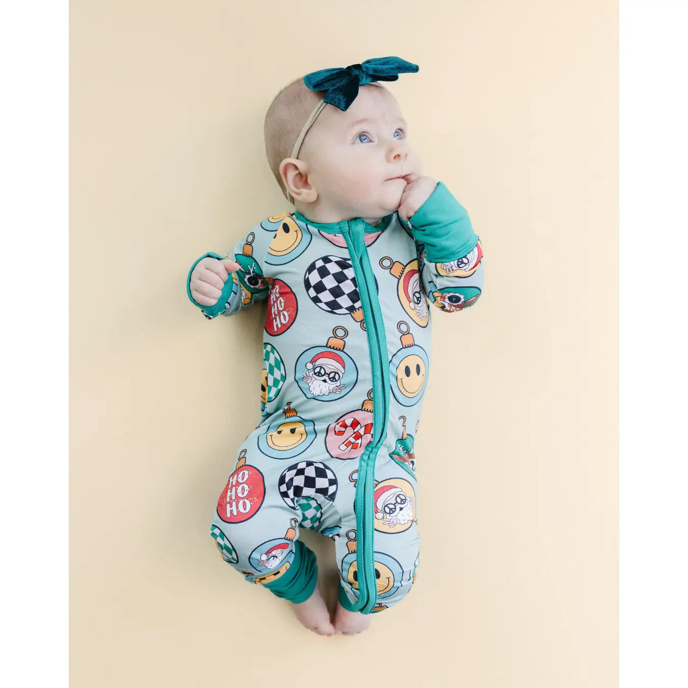 Bamboo Baby Clothing Zip Romper | Christmas Ornaments