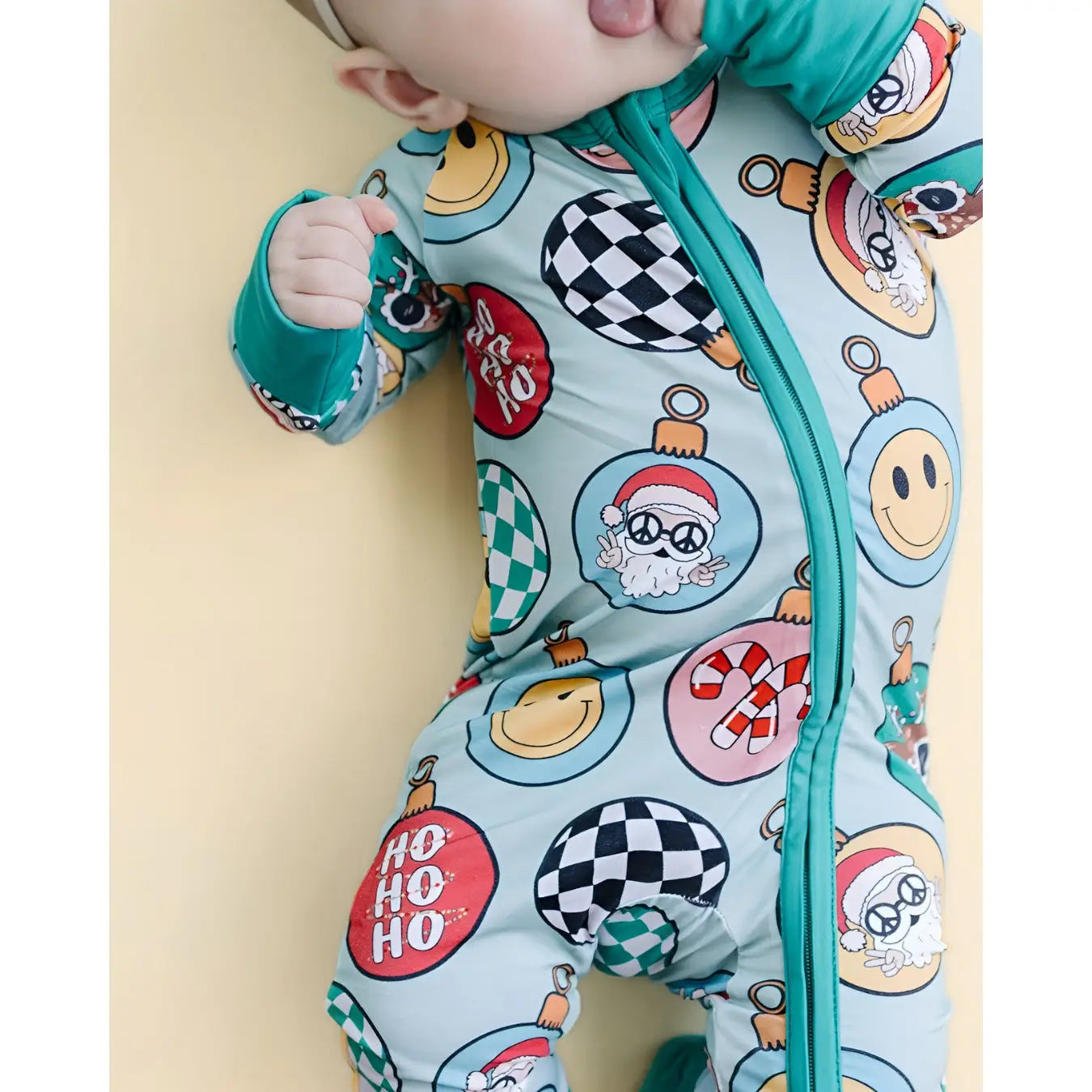 Bamboo Baby Clothing Zip Romper | Christmas Ornaments