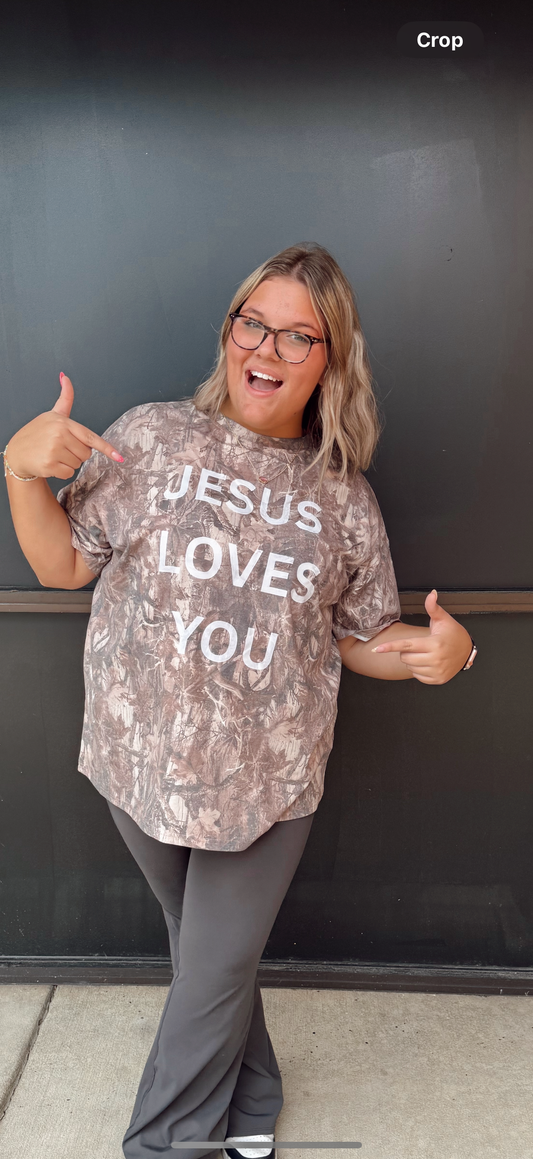 Jesus Loves you Camo Tee pre order