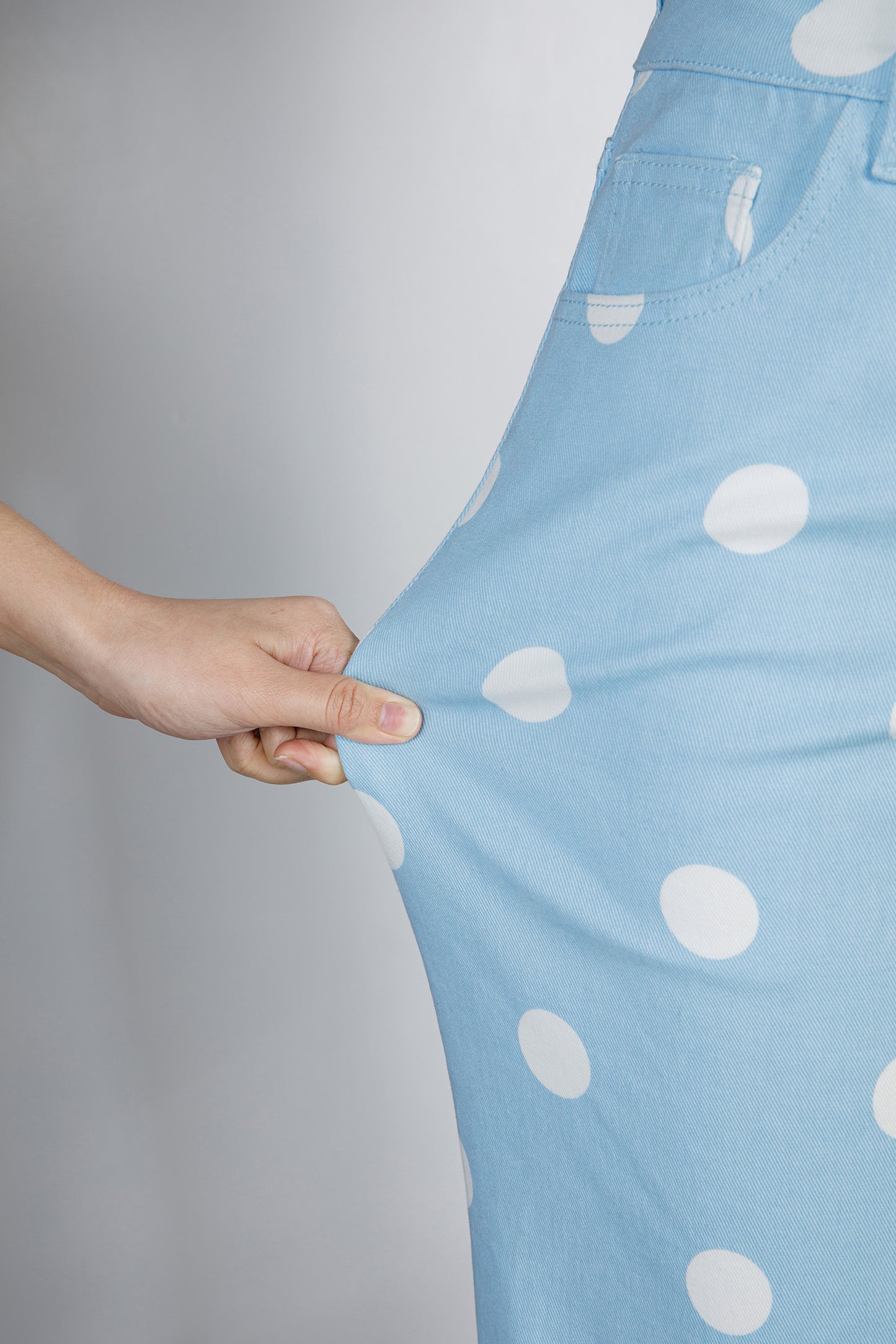 Blue or tan Polka dot bottoms
