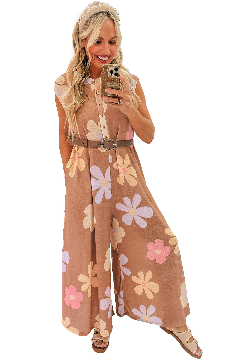 Desert Bloom Floral Wide-Leg Jumpsuit