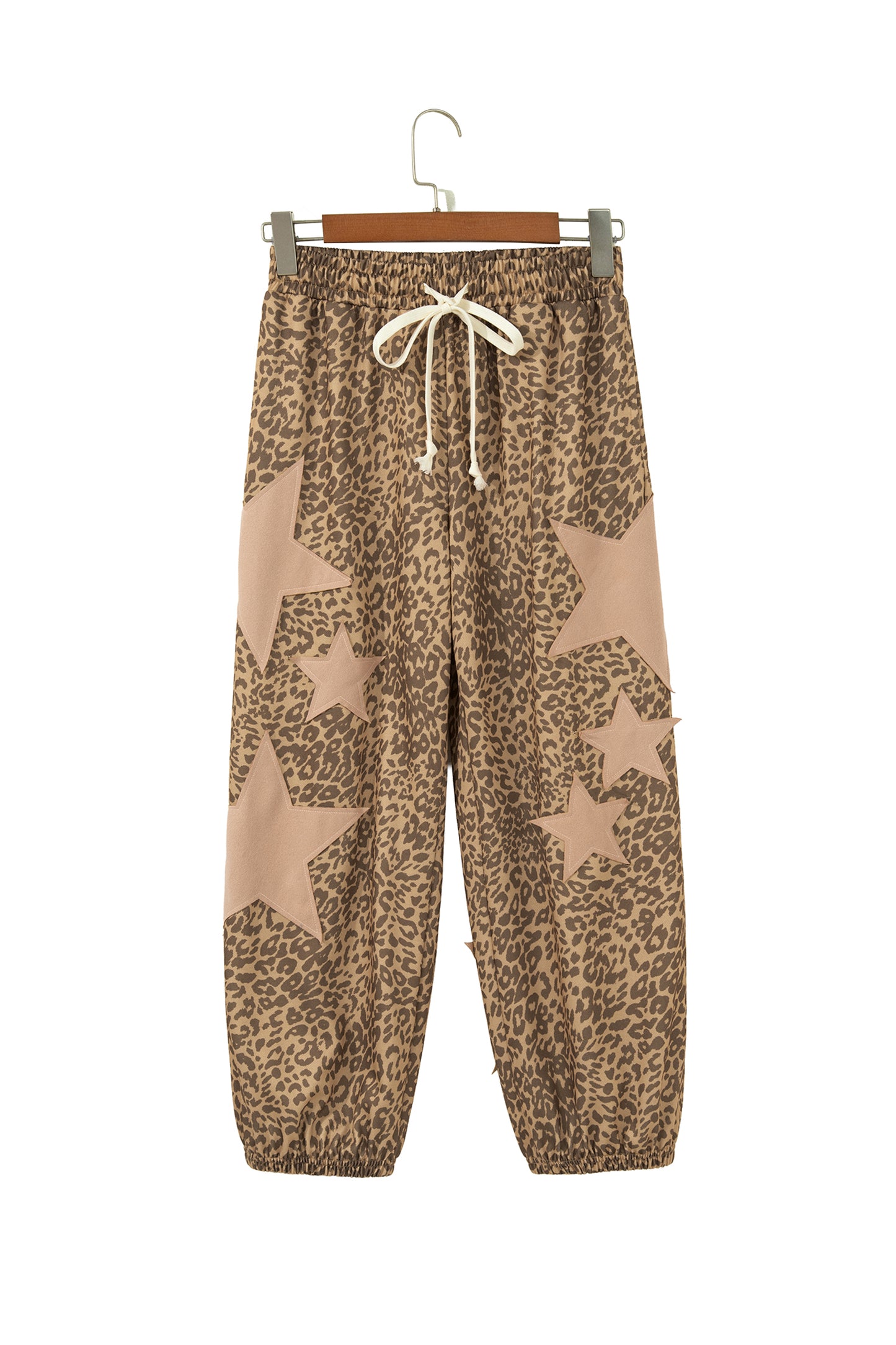 Leopard Print Star Patched Jogger pre order gray or khaki